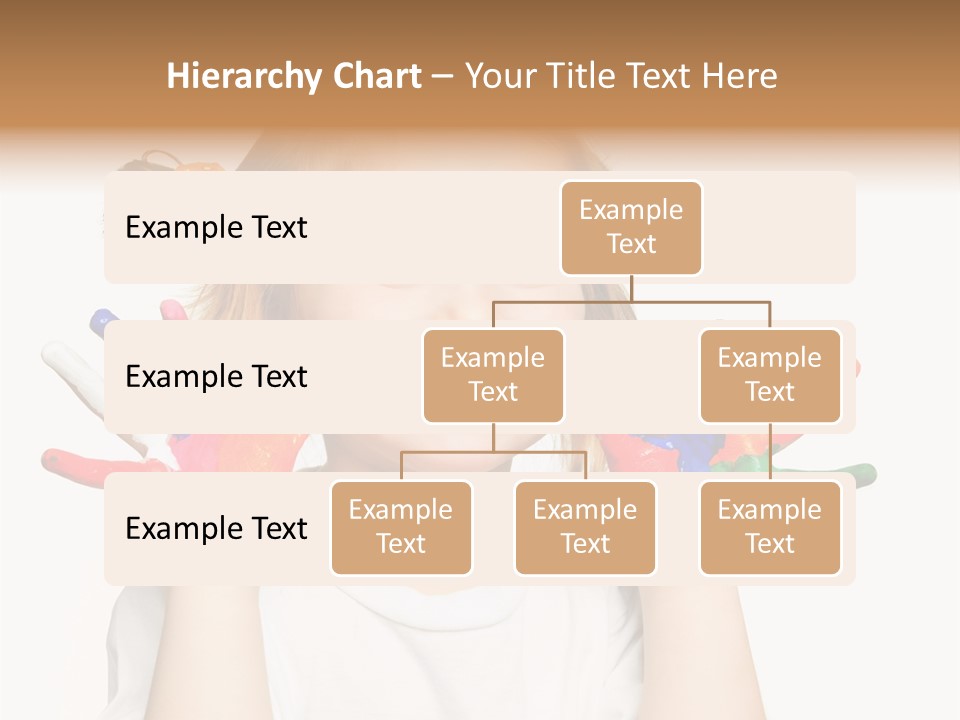 A Little Girl Holding Her Hands Painted In Different Colors PowerPoint Template