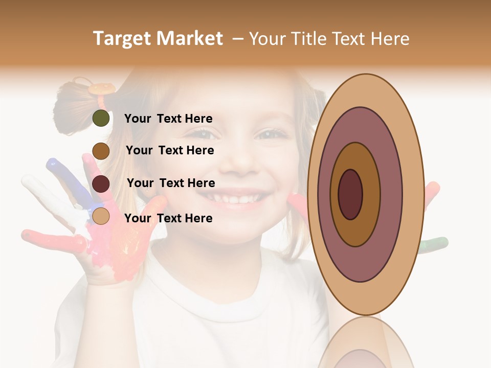 A Little Girl Holding Her Hands Painted In Different Colors PowerPoint Template