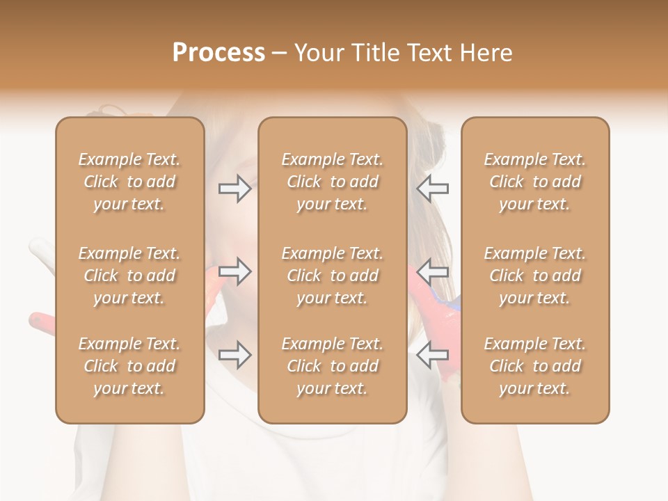 A Little Girl Holding Her Hands Painted In Different Colors PowerPoint Template