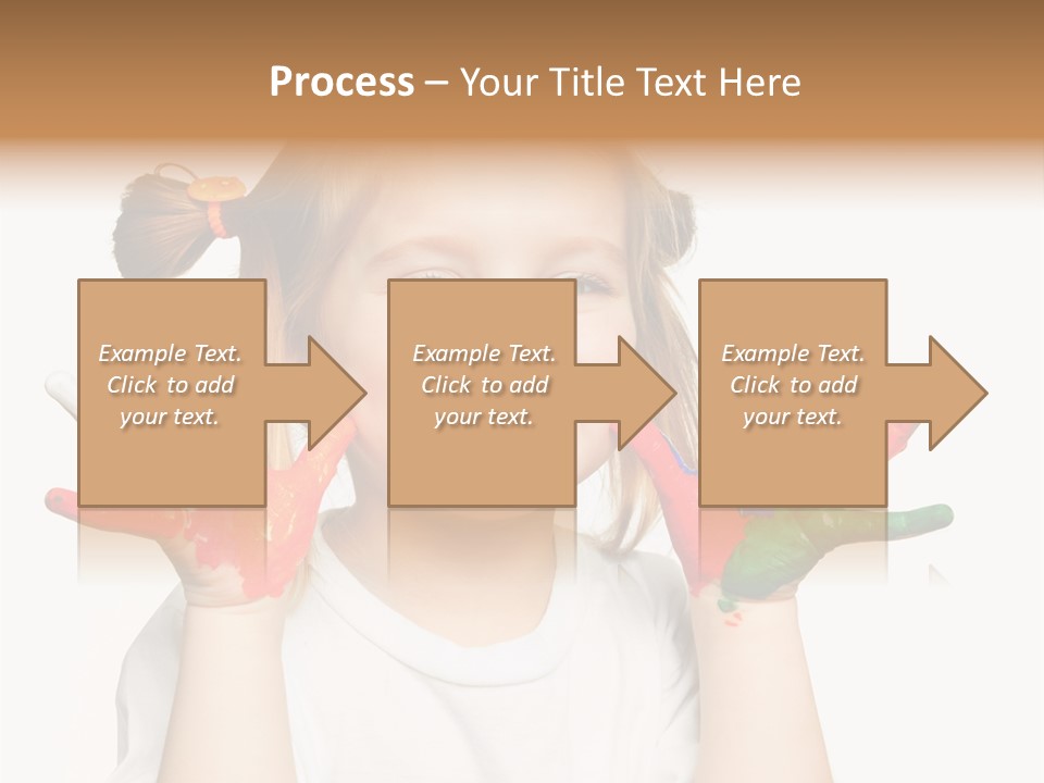 A Little Girl Holding Her Hands Painted In Different Colors PowerPoint Template