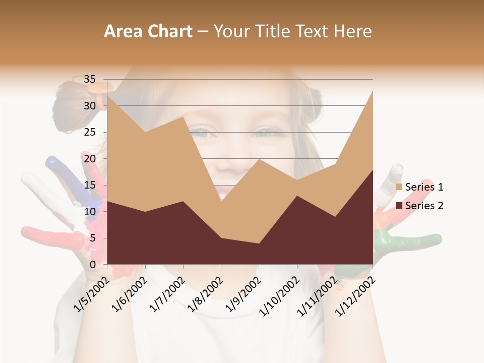 A Little Girl Holding Her Hands Painted In Different Colors PowerPoint Template