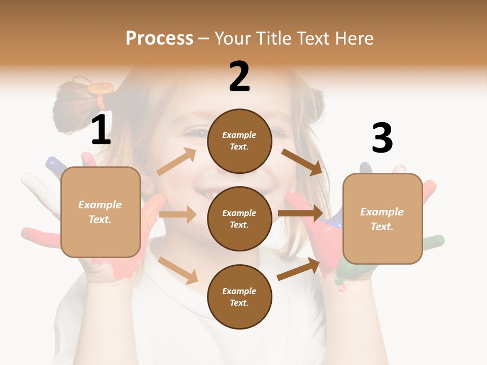 A Little Girl Holding Her Hands Painted In Different Colors PowerPoint Template