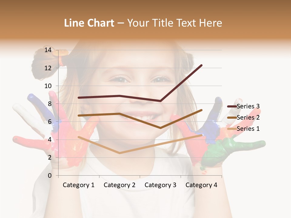 A Little Girl Holding Her Hands Painted In Different Colors PowerPoint Template