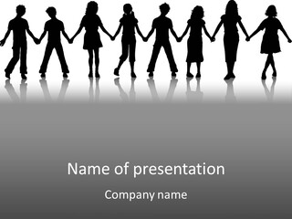 A Group Of People Holding Hands Powerpoint Template PowerPoint Template