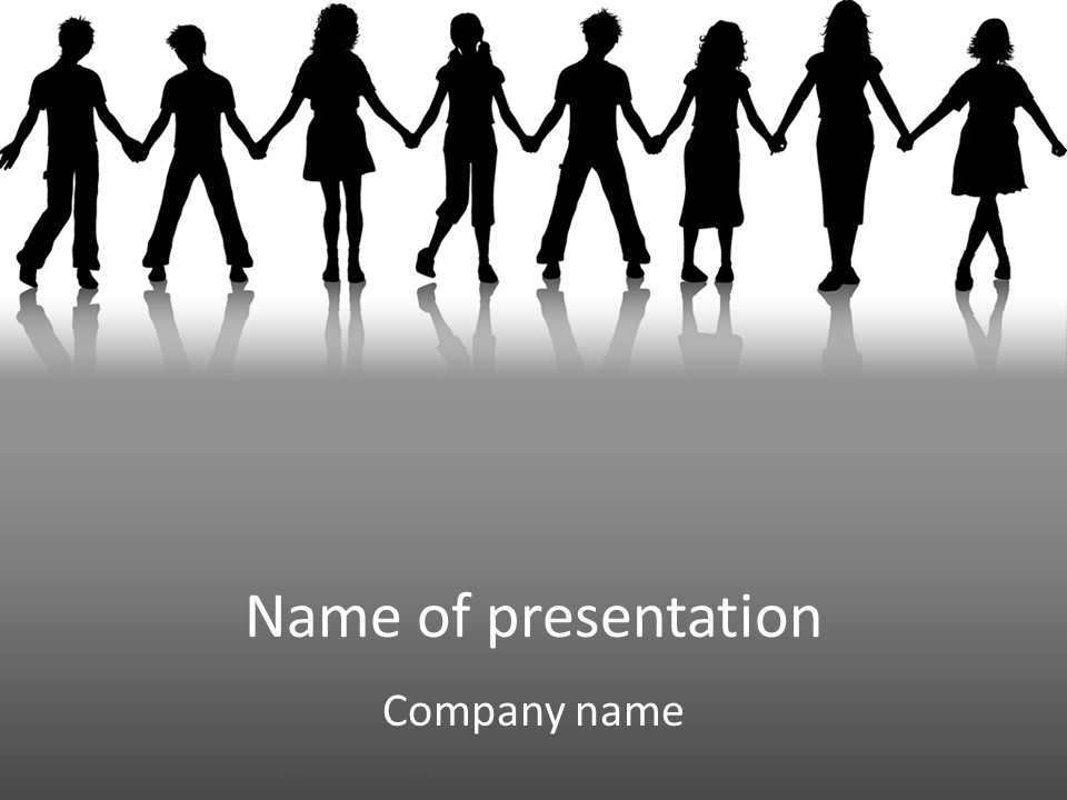 A Group Of People Holding Hands Powerpoint Template PowerPoint Template