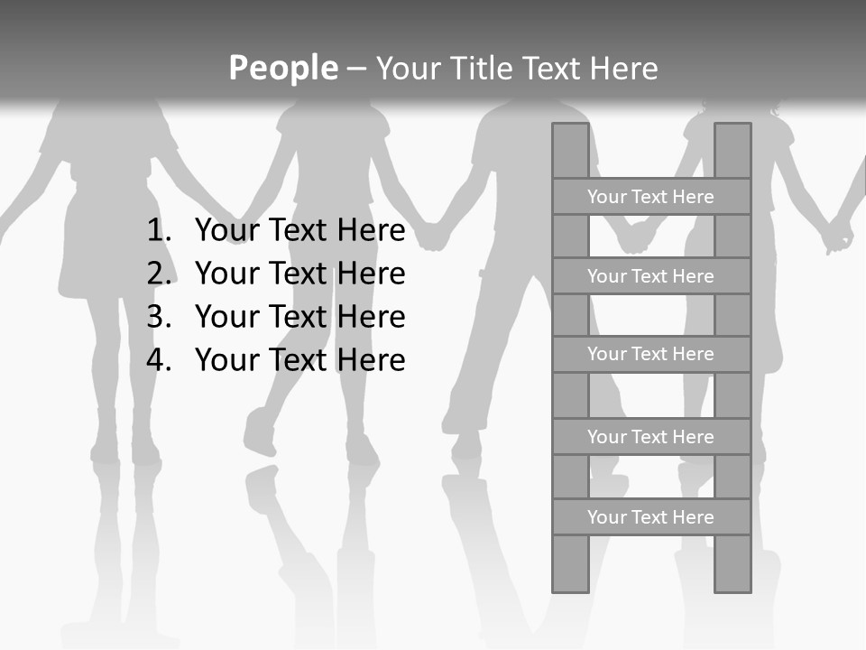 A Group Of People Holding Hands Powerpoint Template PowerPoint Template