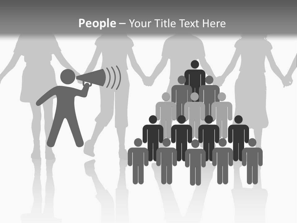 A Group Of People Holding Hands Powerpoint Template PowerPoint Template