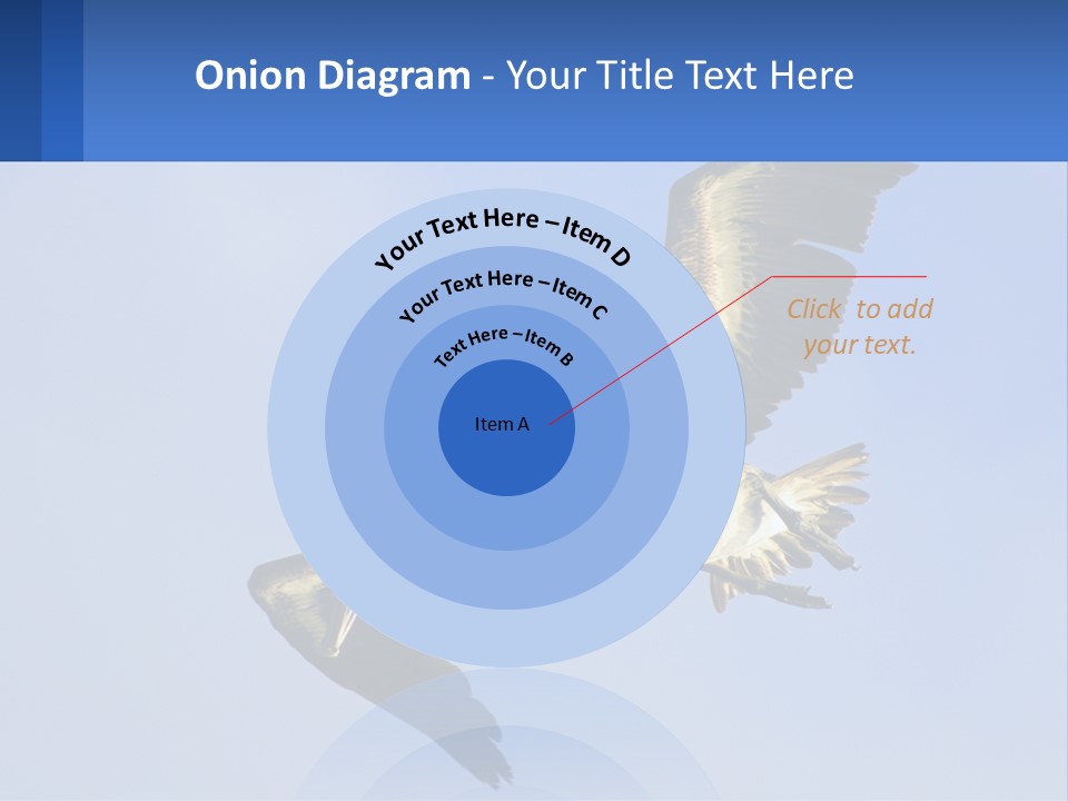 A Pelican Flying Through The Air With A Blue Sky In The Background PowerPoint Template