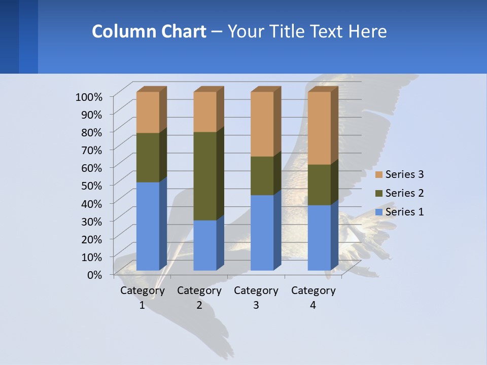 A Pelican Flying Through The Air With A Blue Sky In The Background PowerPoint Template
