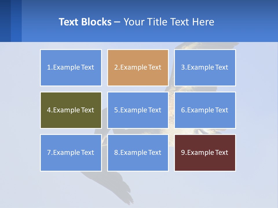 A Pelican Flying Through The Air With A Blue Sky In The Background PowerPoint Template