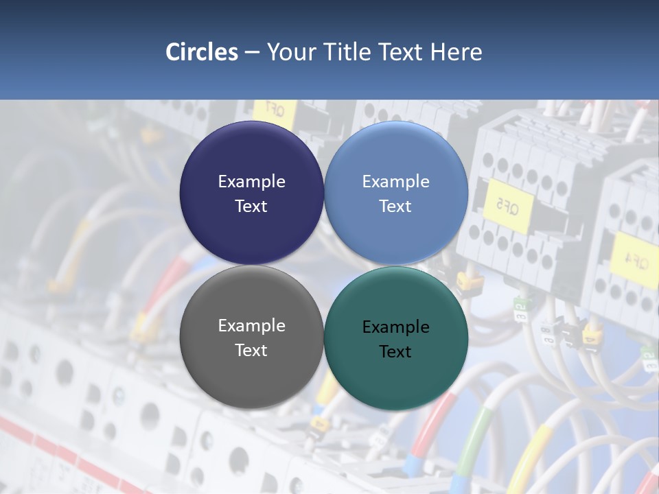 A Group Of Electrical Equipment With Yellow Tags On Them PowerPoint Template