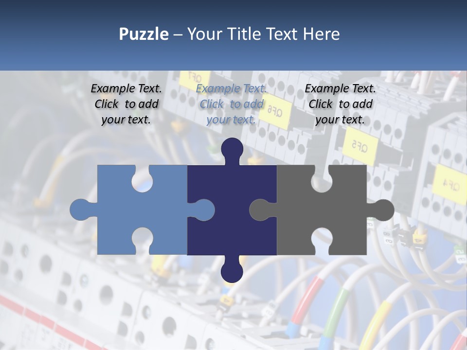 A Group Of Electrical Equipment With Yellow Tags On Them PowerPoint Template
