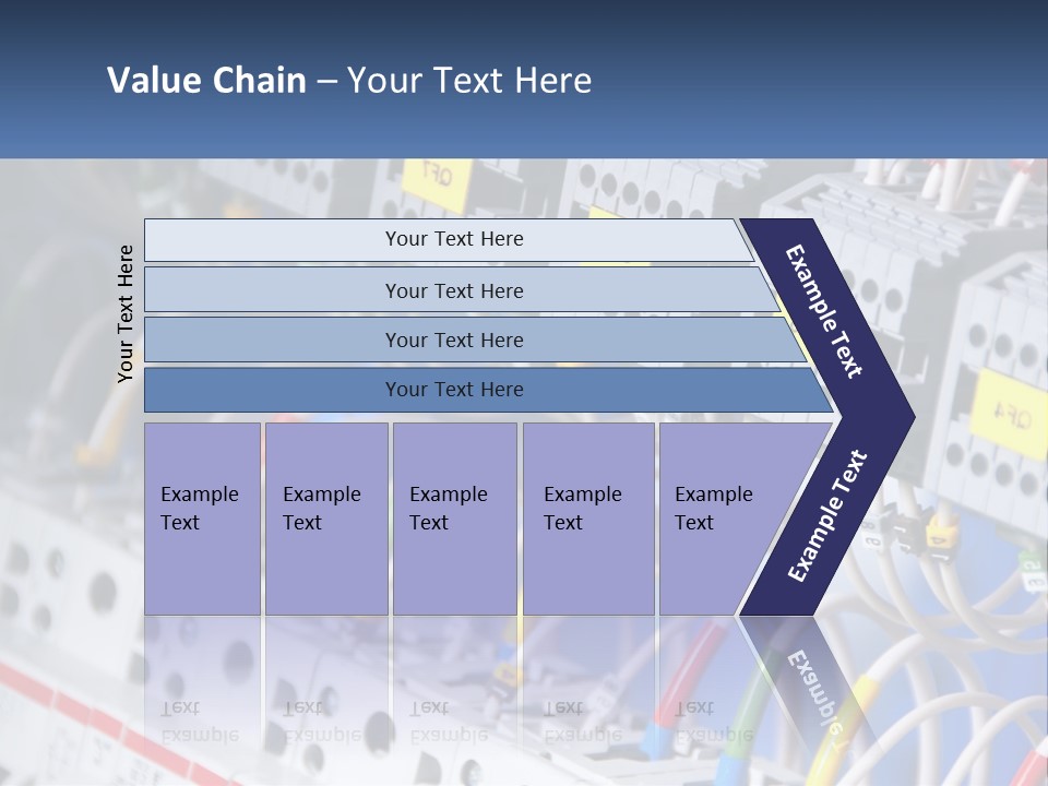 A Group Of Electrical Equipment With Yellow Tags On Them PowerPoint Template