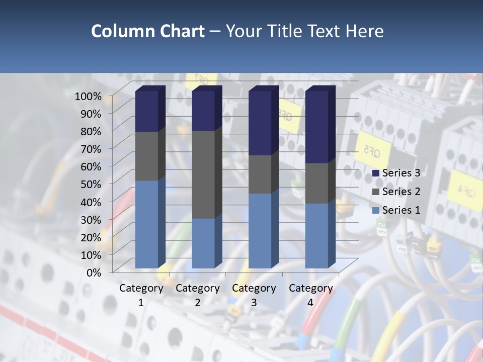A Group Of Electrical Equipment With Yellow Tags On Them PowerPoint Template