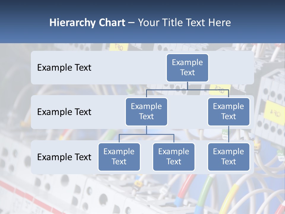 A Group Of Electrical Equipment With Yellow Tags On Them PowerPoint Template