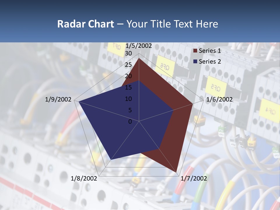A Group Of Electrical Equipment With Yellow Tags On Them PowerPoint Template