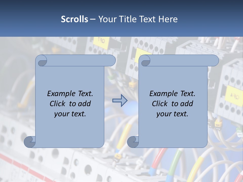 A Group Of Electrical Equipment With Yellow Tags On Them PowerPoint Template