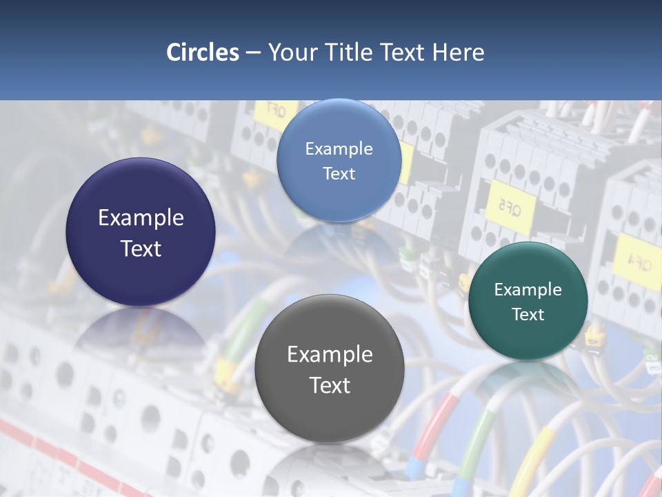 A Group Of Electrical Equipment With Yellow Tags On Them PowerPoint Template