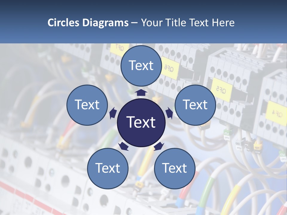 A Group Of Electrical Equipment With Yellow Tags On Them PowerPoint Template