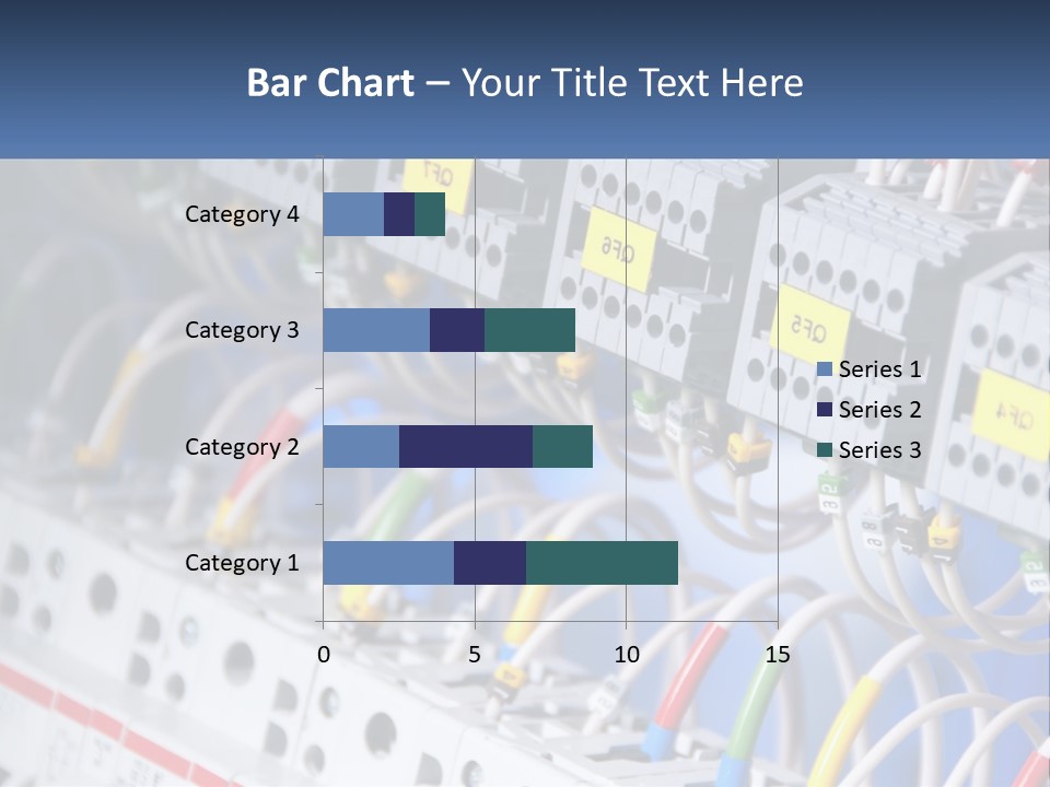A Group Of Electrical Equipment With Yellow Tags On Them PowerPoint Template