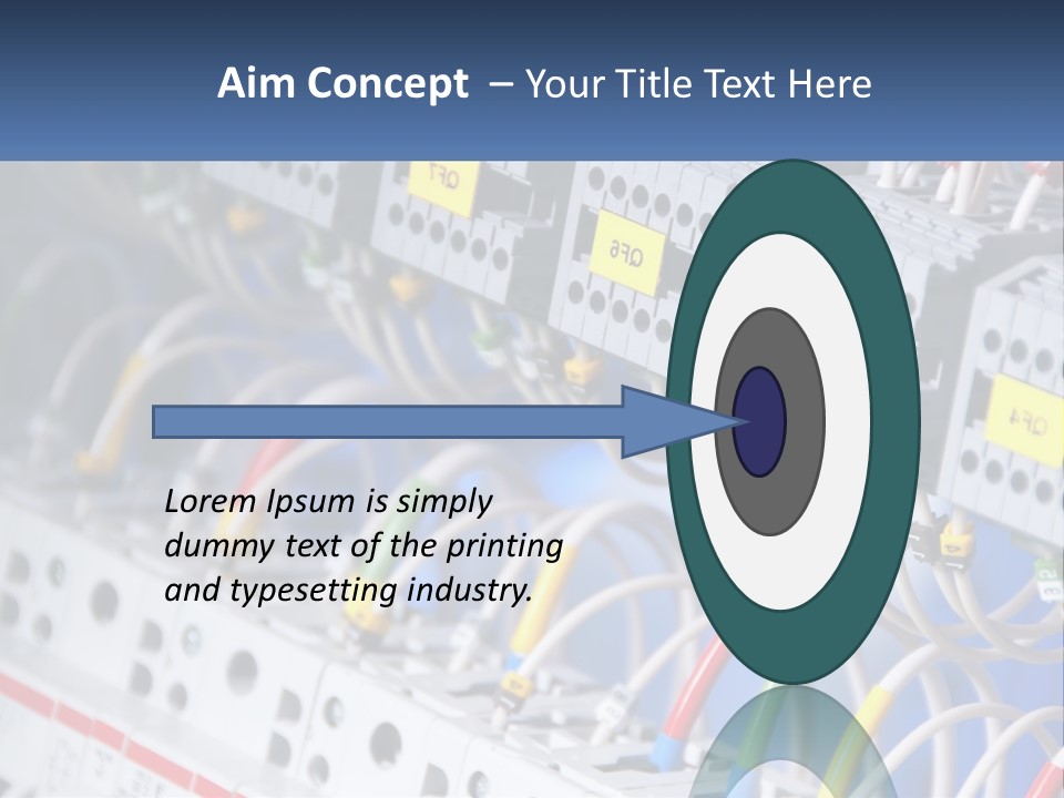 A Group Of Electrical Equipment With Yellow Tags On Them PowerPoint Template