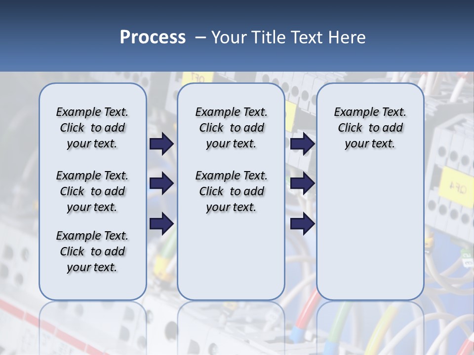 A Group Of Electrical Equipment With Yellow Tags On Them PowerPoint Template