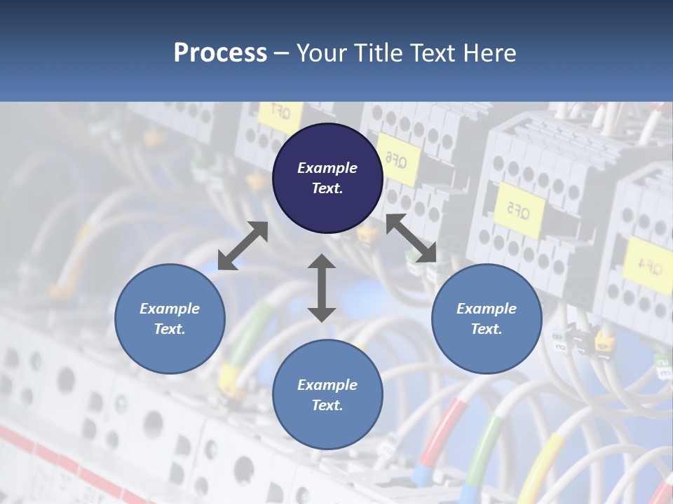 A Group Of Electrical Equipment With Yellow Tags On Them PowerPoint Template
