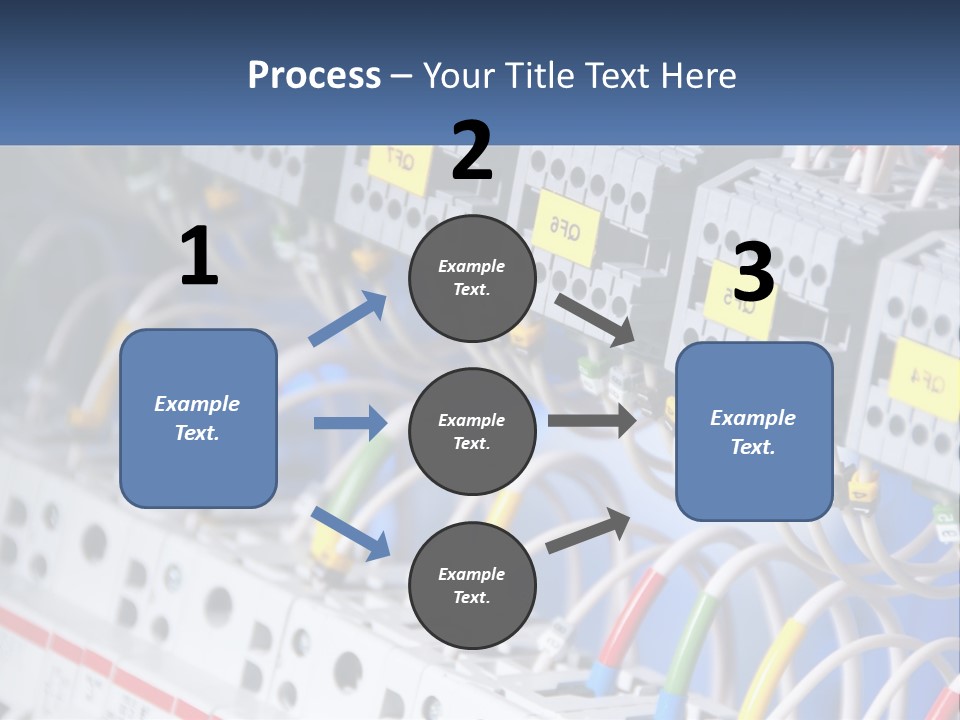 A Group Of Electrical Equipment With Yellow Tags On Them PowerPoint Template