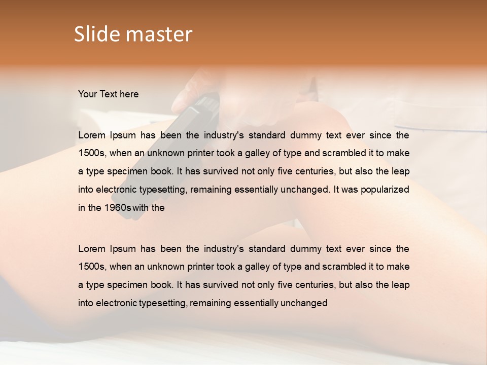 A Woman Getting A Laser On Her Leg PowerPoint Template