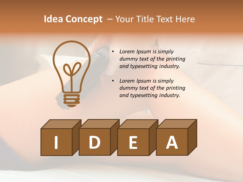 A Woman Getting A Laser On Her Leg PowerPoint Template