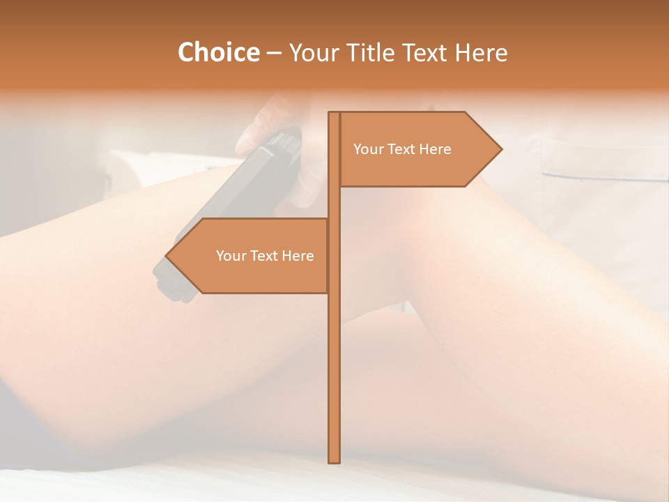 A Woman Getting A Laser On Her Leg PowerPoint Template