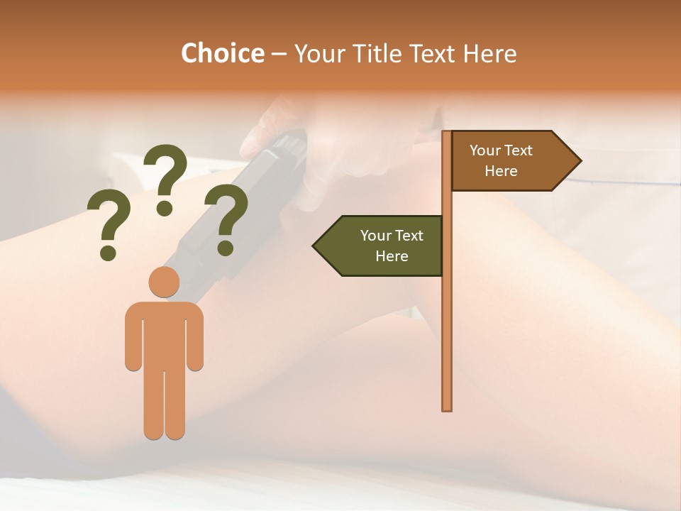 A Woman Getting A Laser On Her Leg PowerPoint Template