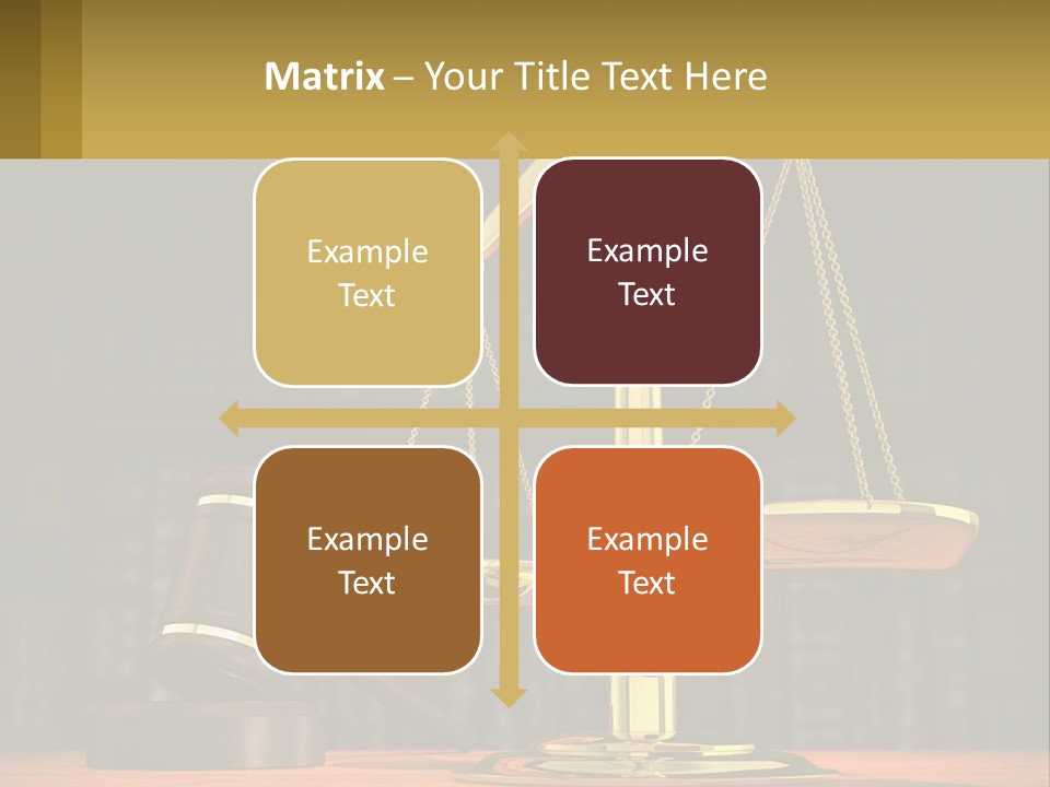 A Judge's Scale With A Gaven And A Bookcase In The Background PowerPoint Template