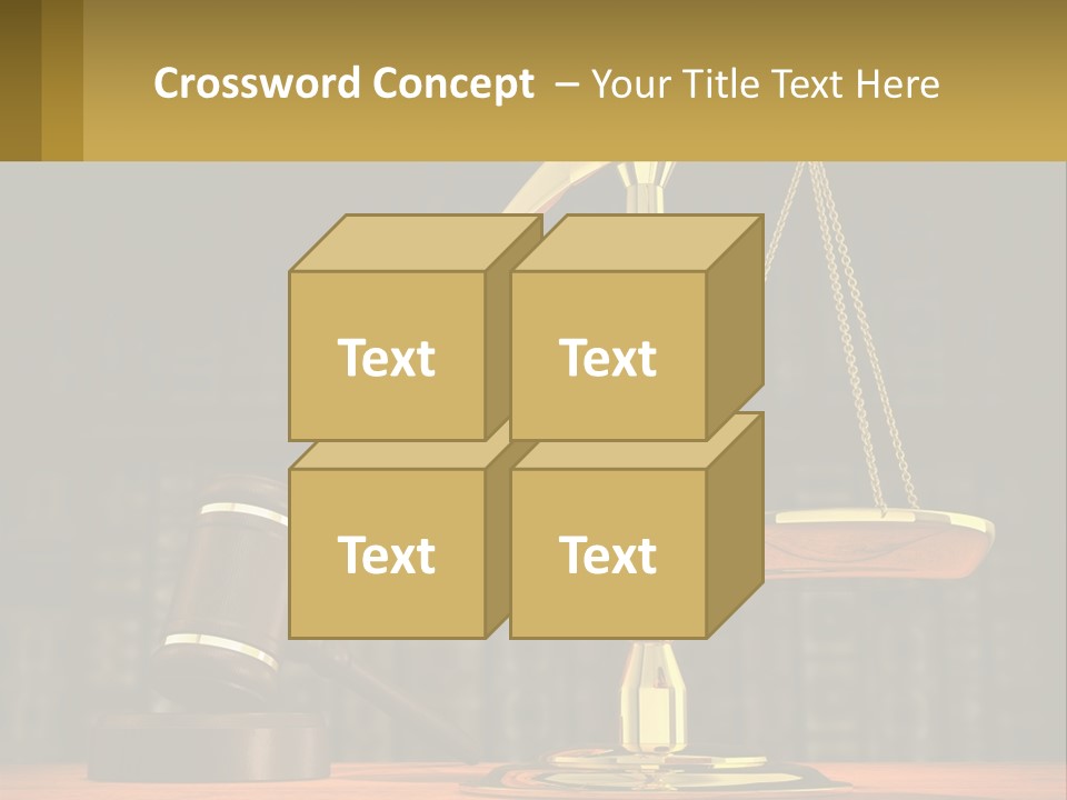 A Judge's Scale With A Gaven And A Bookcase In The Background PowerPoint Template