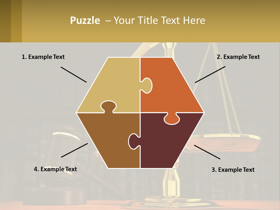 A Judge's Scale With A Gaven And A Bookcase In The Background PowerPoint Template