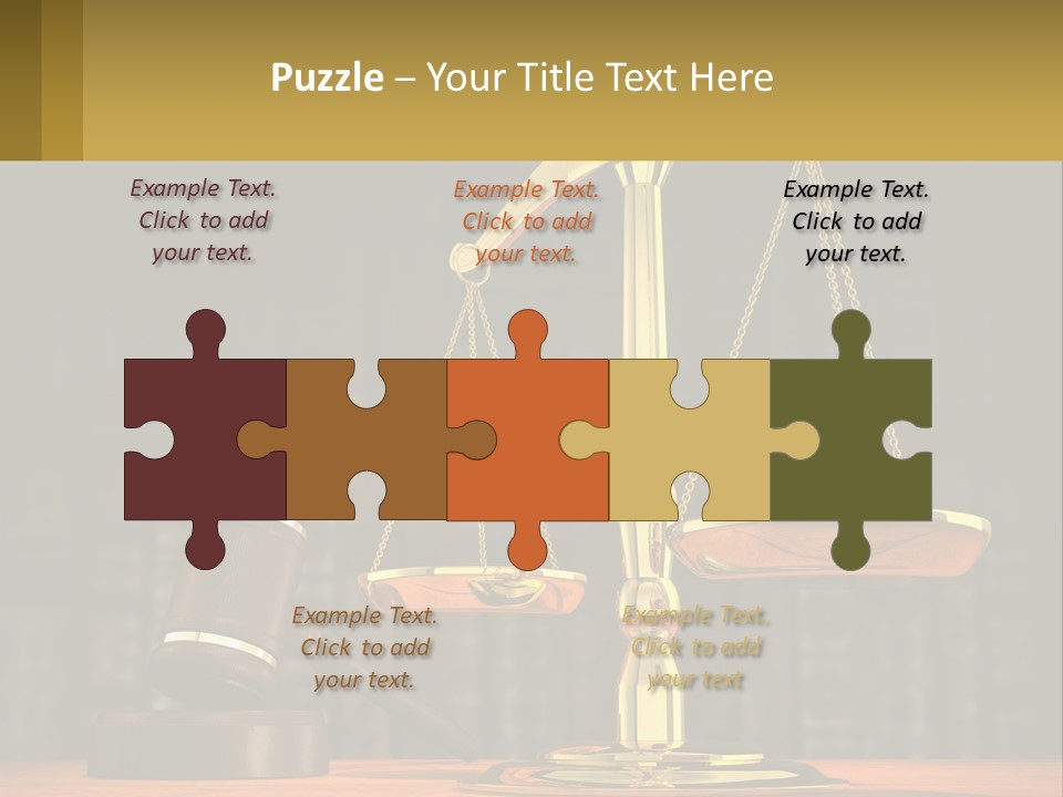 A Judge's Scale With A Gaven And A Bookcase In The Background PowerPoint Template