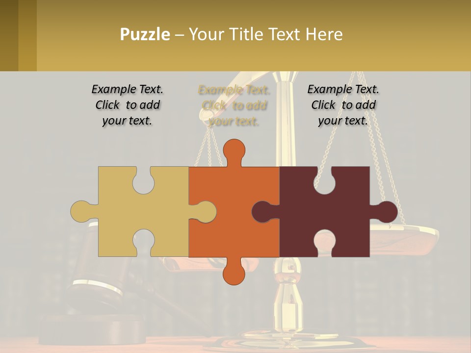 A Judge's Scale With A Gaven And A Bookcase In The Background PowerPoint Template