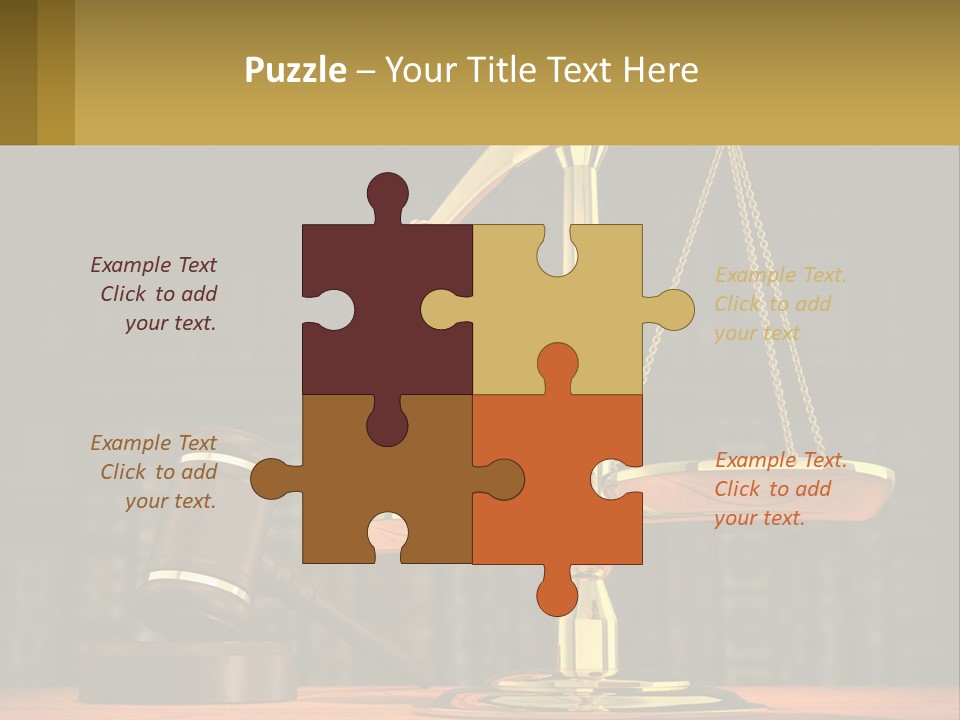 A Judge's Scale With A Gaven And A Bookcase In The Background PowerPoint Template