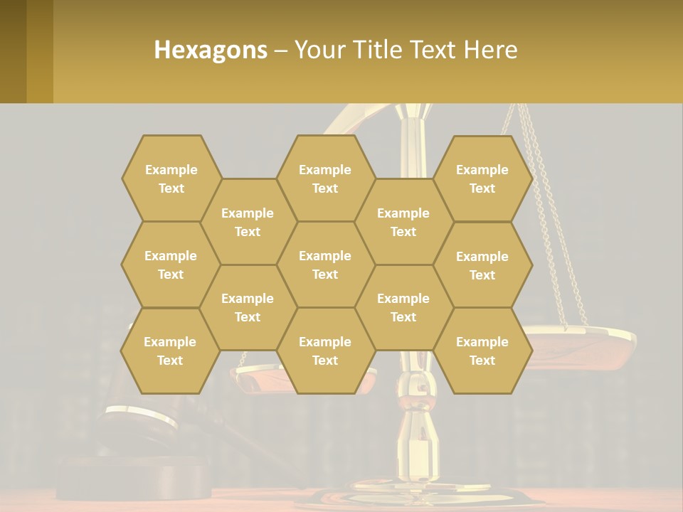 A Judge's Scale With A Gaven And A Bookcase In The Background PowerPoint Template