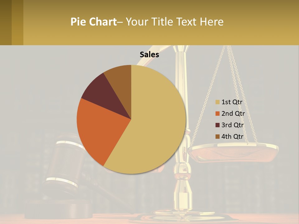 A Judge's Scale With A Gaven And A Bookcase In The Background PowerPoint Template