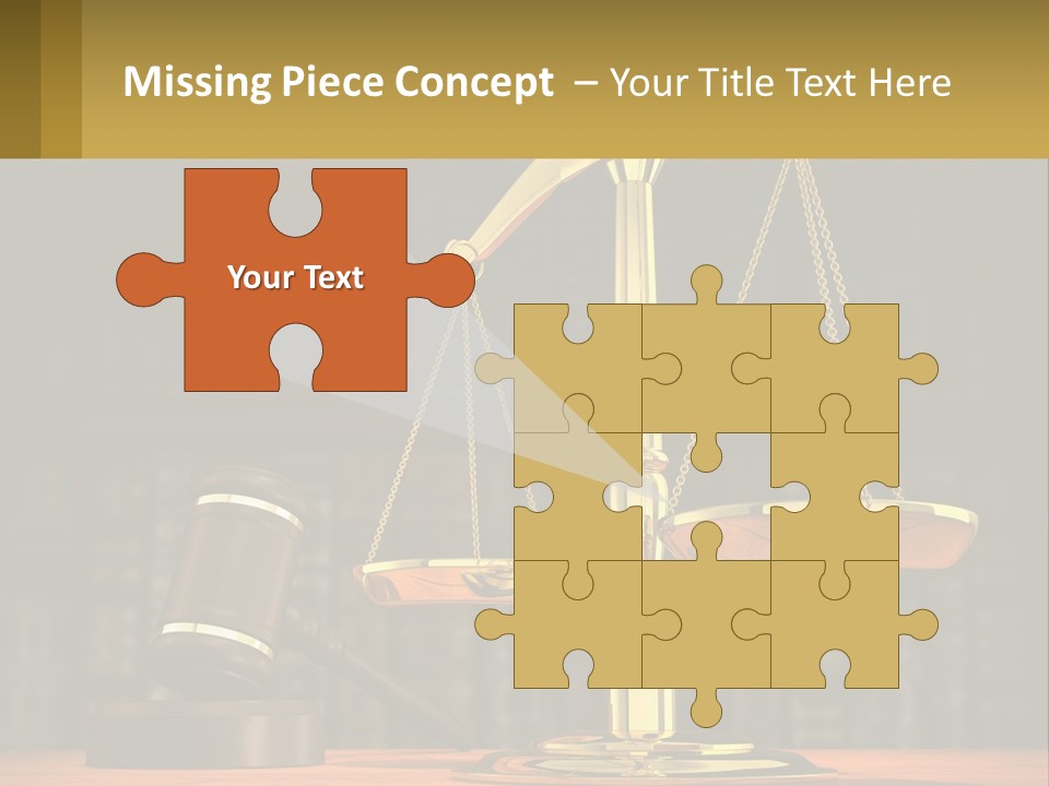 A Judge's Scale With A Gaven And A Bookcase In The Background PowerPoint Template