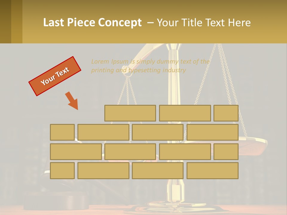 A Judge's Scale With A Gaven And A Bookcase In The Background PowerPoint Template
