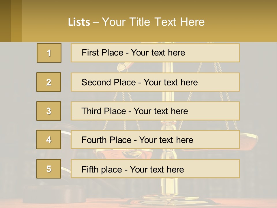 A Judge's Scale With A Gaven And A Bookcase In The Background PowerPoint Template