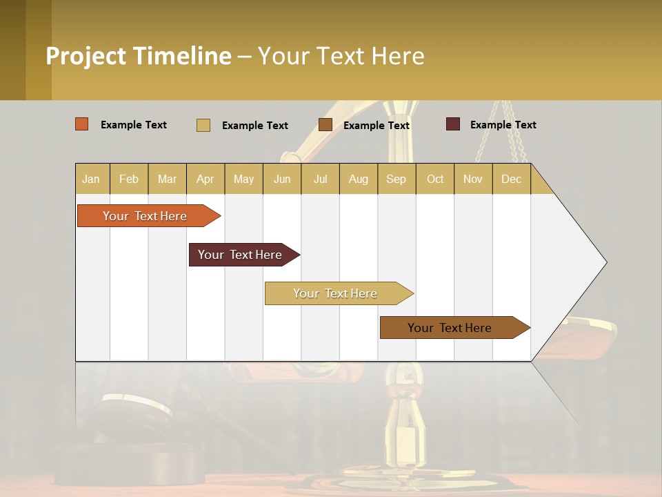 A Judge's Scale With A Gaven And A Bookcase In The Background PowerPoint Template