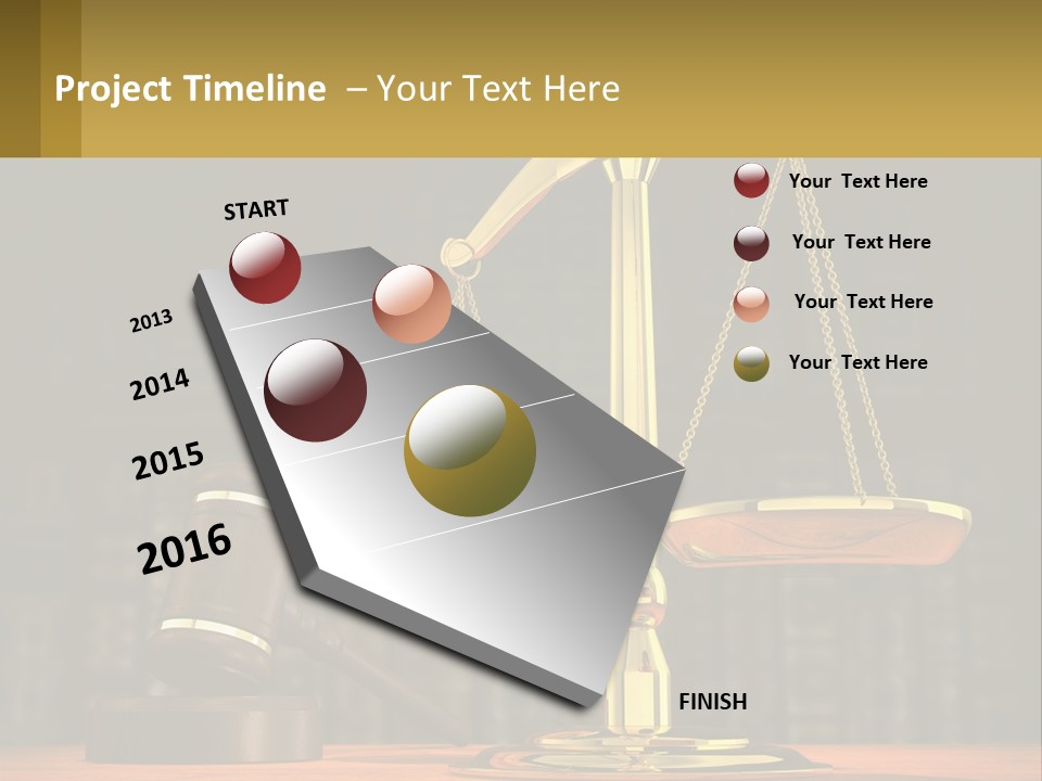 A Judge's Scale With A Gaven And A Bookcase In The Background PowerPoint Template