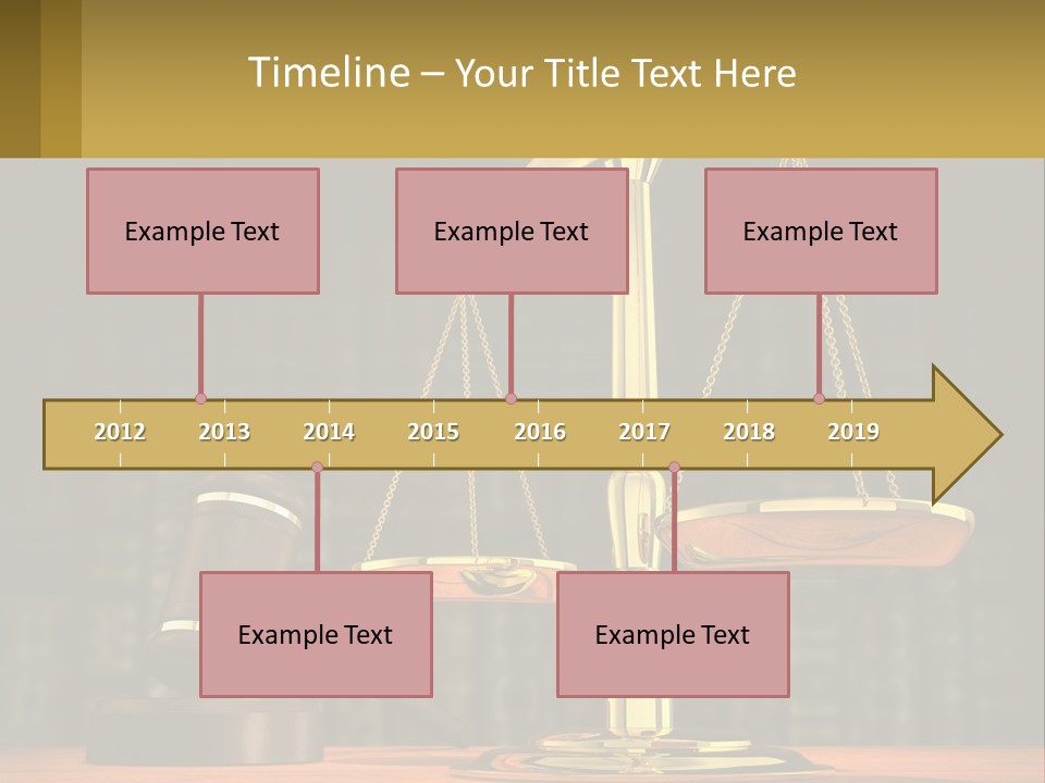 A Judge's Scale With A Gaven And A Bookcase In The Background PowerPoint Template