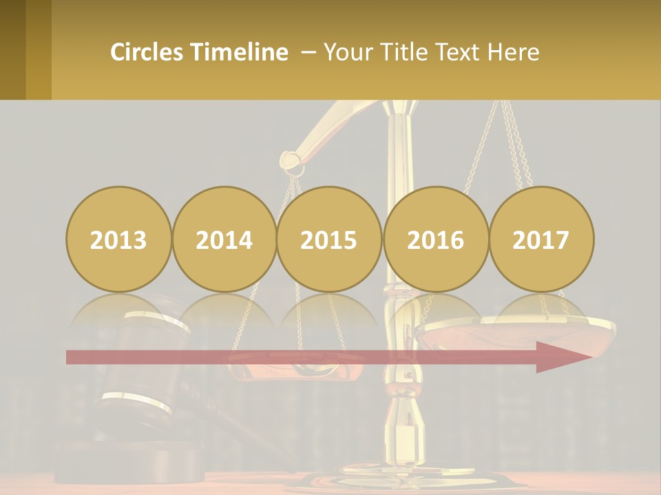 A Judge's Scale With A Gaven And A Bookcase In The Background PowerPoint Template