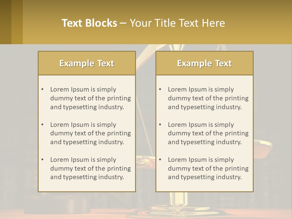 A Judge's Scale With A Gaven And A Bookcase In The Background PowerPoint Template