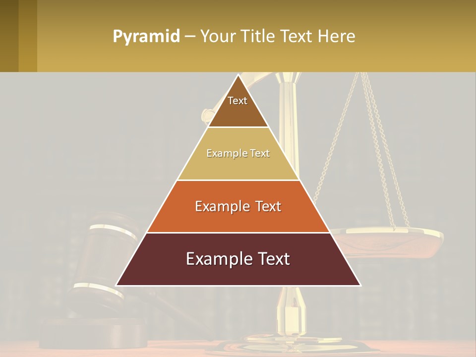 A Judge's Scale With A Gaven And A Bookcase In The Background PowerPoint Template