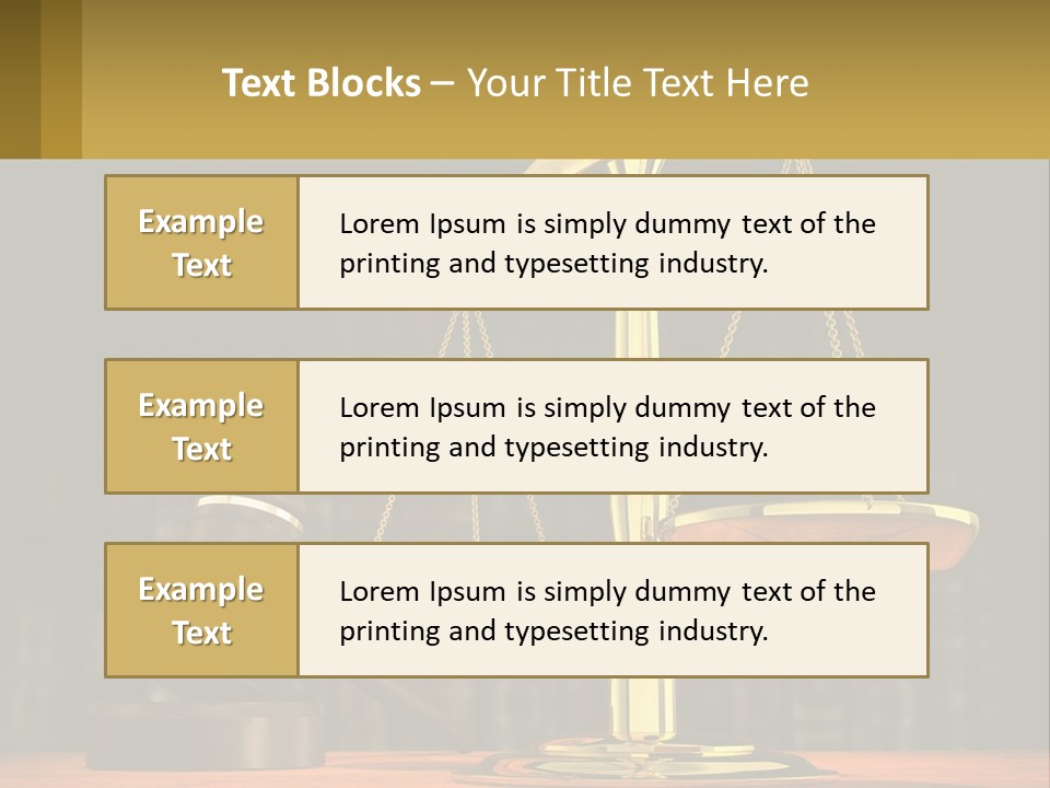 A Judge's Scale With A Gaven And A Bookcase In The Background PowerPoint Template
